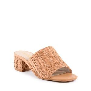 Seychelles Tan Raffia Pepper Block Heel Sandal 10